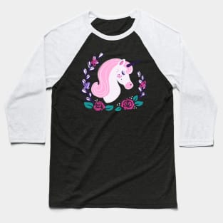 Pink Unicorn Baseball T-Shirt